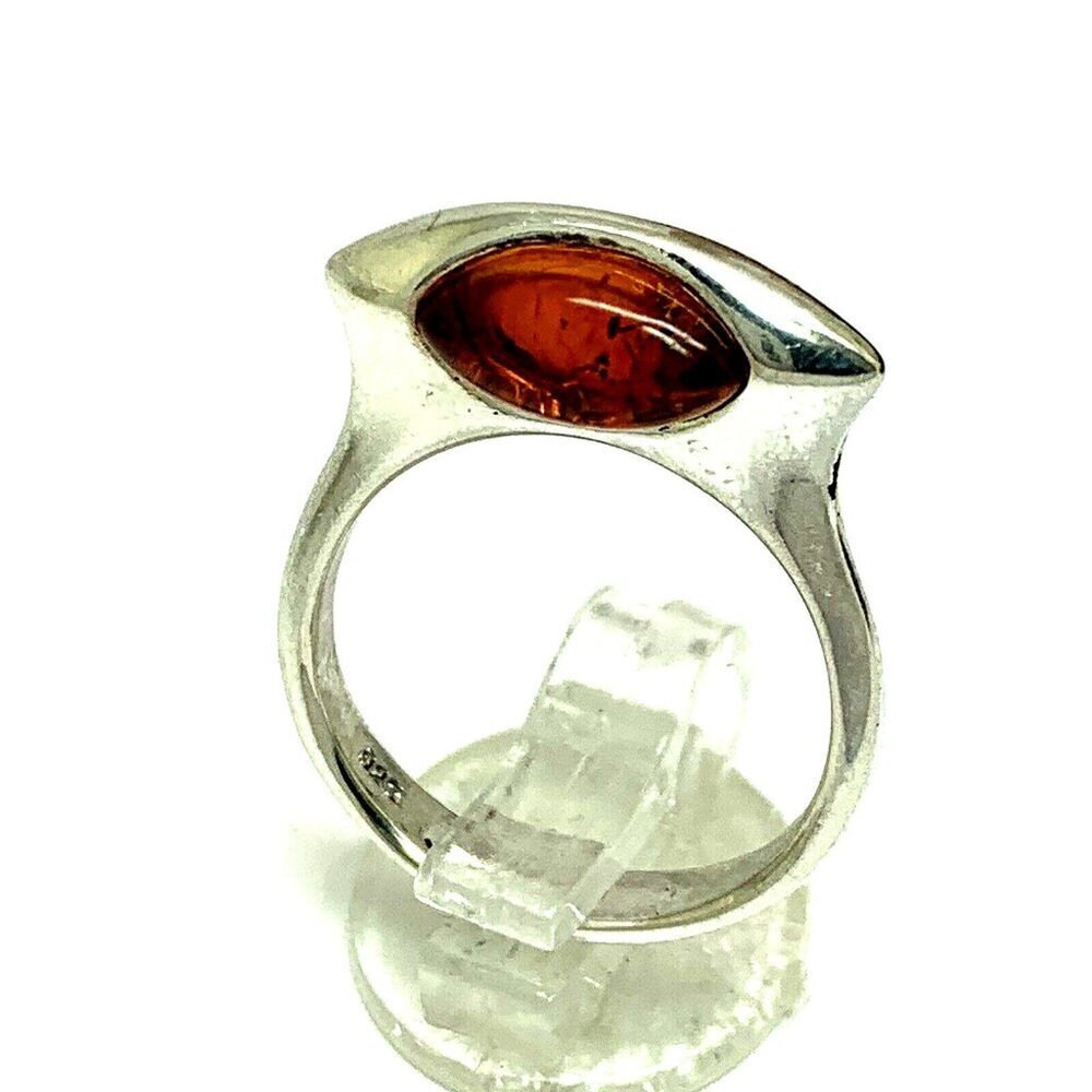 Amber Sterling Silver 925 Ring Estate Jewelry Women's Size 6